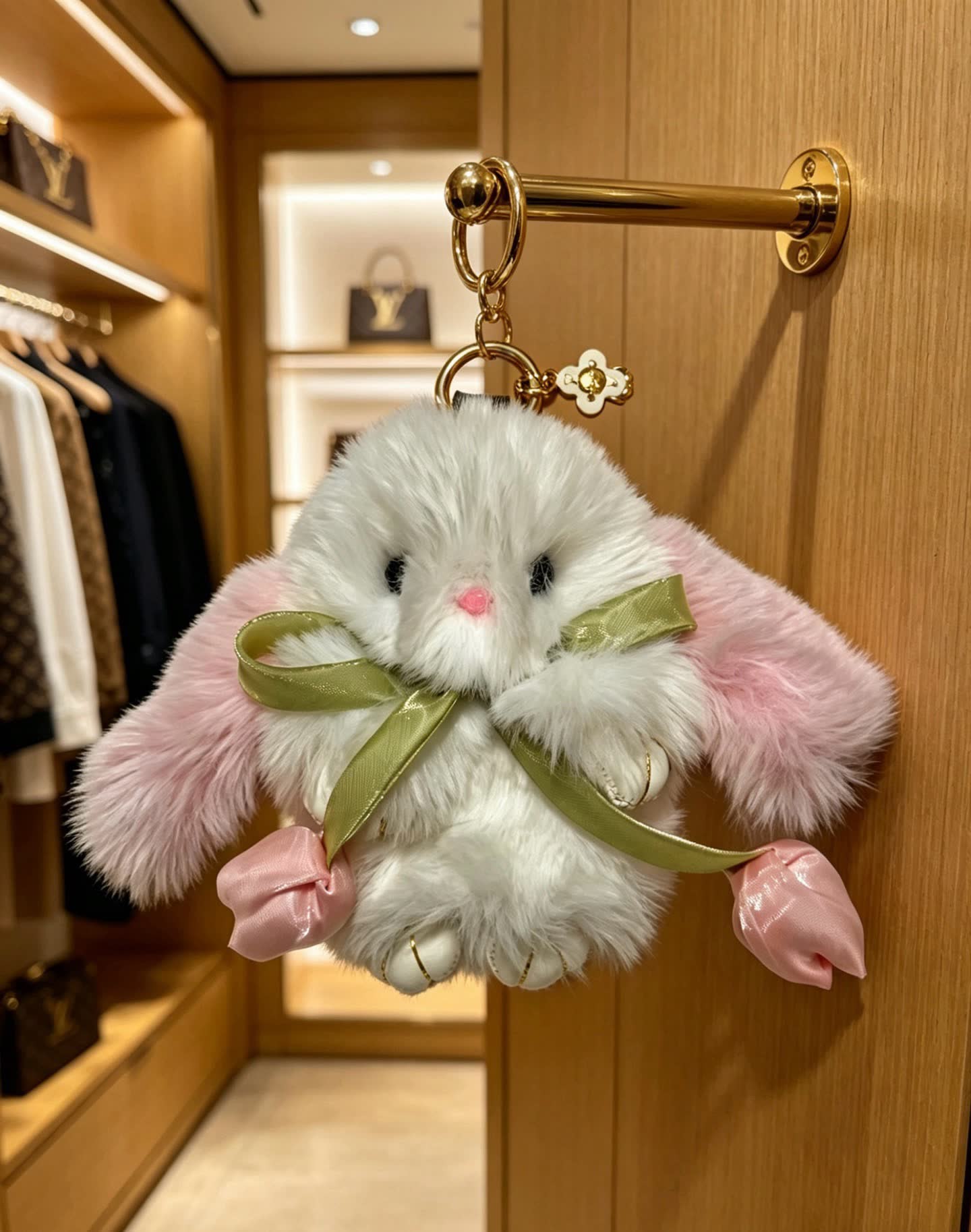 Louis Vuitton White Bunny Keychain